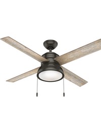 Hunter 52 inch Loki Noble Bronze Ceiling Fan with LED Light Kit and Pull Chain by   