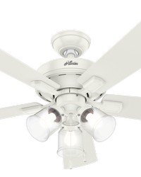 Hunter 52 inch Crestfield Fresh White Ceiling Fan with LED Light Kit and Pull Chain by   