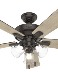 Hunter 52 inch Crestfield Noble Bronze Ceiling Fan with LED Light Kit and Pull Chain by   