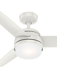 Hunter 48 inch Midtown Fresh White Ceiling Fan with LED Light Kit and Handheld Remote by   