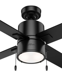 Hunter 52 inch Beck Matte Black Ceiling Fan with LED Light Kit and Pull Chain by   