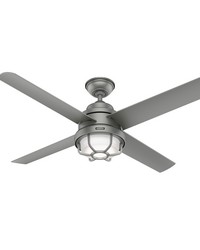 Hunter 54 inch Searow Matte Silver WeatherMax Indoor / Outdoor Ceiling Fan with LED Light Kit and Wa by   