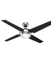 Hunter 52 inch Sonic Brushed Nickel Ceiling Fan with LED Light Kit and Handheld Remote by   