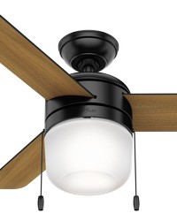 Hunter 42 inch Acumen Matte Black Ceiling Fan with LED Light Kit and Pull Chain by   