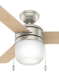 Hunter 42 inch Acumen Matte Nickel Ceiling Fan with LED Light Kit and Pull Chain by   