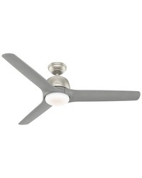 Hunter 54 inch Norden Matte Nickel Ceiling Fan with LED Light Kit and Handheld Remote by   