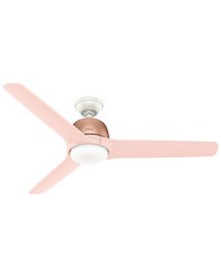 Hunter 54 inch Norden Satin Copper Ceiling Fan with LED Light Kit and Handheld Remote by   