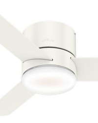 Hunter 44 inch Minimus Fresh White Low Profile Ceiling Fan with LED Light Kit and Handheld Remote by   