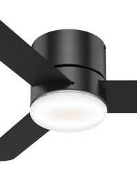 Hunter 44 inch Minimus Matte Black Low Profile Ceiling Fan with LED Light Kit and Handheld Remote by   