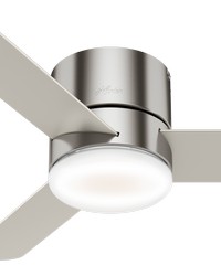 Hunter 44 inch Minimus Brushed Nickel Low Profile Ceiling Fan with LED Light Kit and Handheld Remote by   