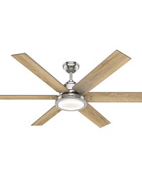 Hunter 60 inch Warrant ENERGY STAR® Brushed Nickel Ceiling Fan with LED Light Kit and Wall Contr by   