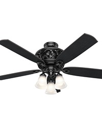 Hunter 54 inch Promenade ENERGY STAR® Gloss Black Ceiling Fan with LED Light Kit and Handheld Re by   