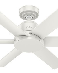 Hunter 44 inch Kennicott Fresh White Damp Rated Ceiling Fan and Wall Control White Damp Outdoor Fan by   