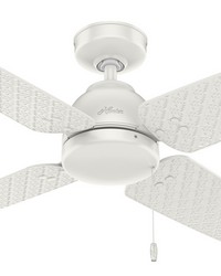 Hunter 52 inch Sunnyvale Fresh White Damp Rated Ceiling Fan and Pull Chain by   