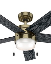 Hunter 52 inch Claudette Modern Brass Ceiling Fan with LED Light Kit and Pull Chain by   