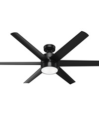 Hunter 60 inch Solaria ENERGY STAR® Matte Black Damp Rated Ceiling Fan with LED Light Kit and Wa by   