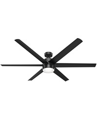 Hunter 72 inch Solaria ENERGY STAR® Matte Black Damp Rated Ceiling Fan with LED Light Kit and Wa by   