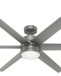 Hunter 72 inch Solaria ENERGY STAR® Matte Silver Damp Rated Ceiling Fan with LED Light Kit and W by   