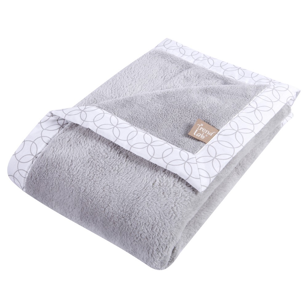 Gray And White Circles Framed Receiving Blanket Bedding