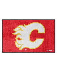 Calgary Flames 4x6 Logo Mat Landscape by   