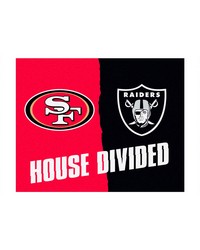 NFL San Francisco 49ers Las Vegas Raiders House Divided Rugs 34x45 by   