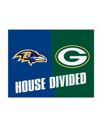 NFL House Divided Ravens / Packers House Divided Mat by   