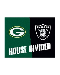 NFL Green Bay Packers Las Vegas Raiders House Divided Rugs 34x45 by   