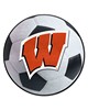 Fan Mats  LLC Wisconsin Badgers Soccer Ball Mat White