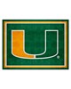 Fan Mats  LLC Miami Hurricanes 8x10 Rug Green