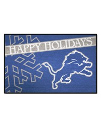 Detroit Lions Starter Mat Happy Holidays by   