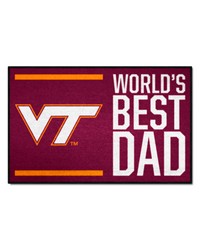 Virginia Tech Hokies Starter Mat Accent Rug  19in. x 30in. Worlds Best Dad Starter Mat Maroon by   