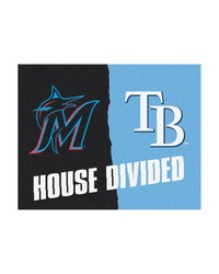 MLB House Divided Marlins / Rays House Divided Mat by   