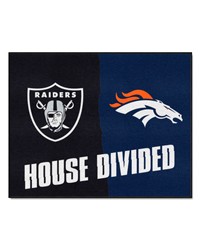 NFL House Divided  Broncos   Raiders House Divided Rug  34 in. x 42.5 in. Multi by   