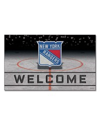 New York Rangers Crumb Rubber Door Mat by   