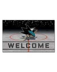 San Jose Sharks Crumb Rubber Door Mat by   