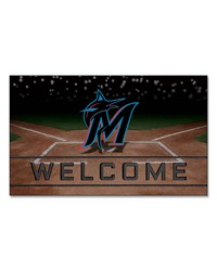 Miami Marlins Crumb Rubber Door Mat by   