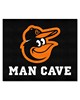 Fan Mats  LLC Baltimore Orioles Tailgater Mat Man Cave Black