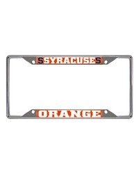 Syracuse Orange Chrome Metal License Plate Frame 6.25in x 12.25in Orange by   