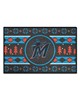 Fan Mats  LLC Miami Marlins Starter Mat Holiday Sweater Black