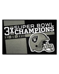 Las Vegas Raiders Dynasty Starter Mat Accent Rug  19in. x 30in. Gray by   