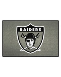 Las Vegas Raiders Starter Mat Accent Rug  19in. x 30in. NFL Vintage Gray by   