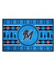 Fan Mats  LLC Miami Marlins Starter Mat Holiday Sweater Blue