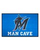 Fan Mats  LLC Miami Marlins Ulti-Mat Man Cave Blue