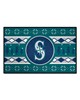 Fan Mats  LLC Seattle Mariners Starter Mat Holiday Sweater Green