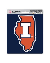 Illinois Illini State Shape Decal by   