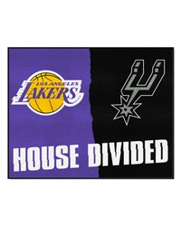 NBA House Divided Lakers / Spurs House Divided Mat by   