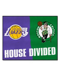 NBA House Divided Lakers / Celtics House Divided Mat by   