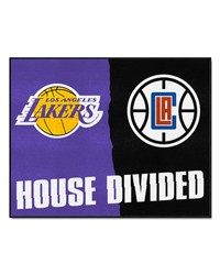 NBA House Divided Lakers / Clipers House Divided Mat by   