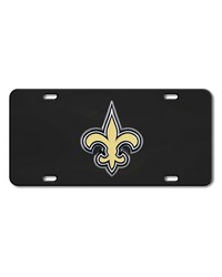 New Orleans Saints Black Diecast License Plate by   