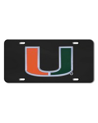 Miami Hurricanes Black Diecast License Plate by   